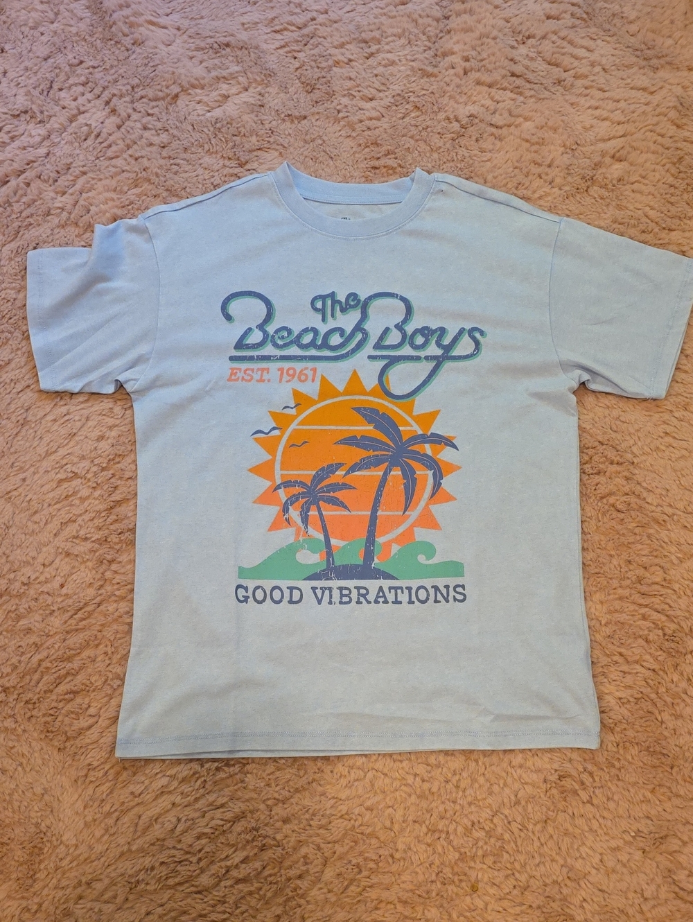The Beach Boys 'Good Vibrations'  Graphic Tee - Light Blue